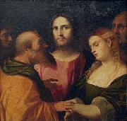Palma il Vecchio Christ and the Adulteress oil painting on canvas